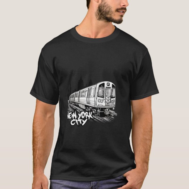 Vacation clip art New York city subway city backgr T-Shirt (Front)
