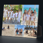 Vacation Family Photo Collage 5 pictures Plaque<br><div class="desc">Celebrate your best family adventures with this Custom Vacation Family Photo Collage Easel Plaque! Featuring a beautifully arranged five-photo collage, this sleek and sturdy plaque is a perfect way to showcase cherished memories from your travels. Whether it’s a beach getaway, mountain escape, or theme park adventure, this personalised keepsake brings...</div>