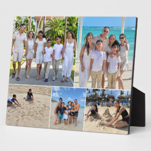 Vacation Family Photo Collage 5 pictures Plaque