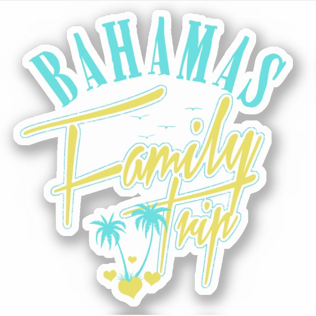Vacation Family Trip Bahamas Sticker Cruise (Front)