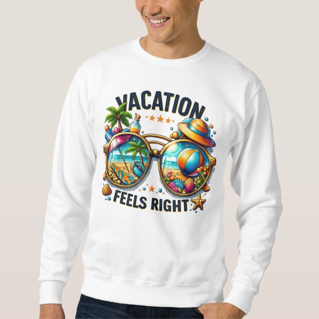 Vacation Feels Right Basic Sweatshirt USA (Front)