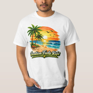 Vacation Feels Right Men’s Value T-Shirt USA