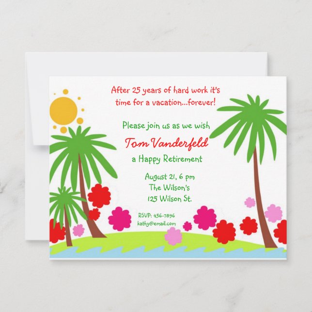 Vacation Forever Retirement Party Invitation (Front)
