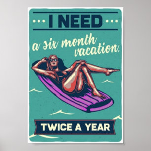 Vacation fun vintage poster