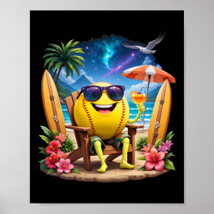 Vacation Funny Hawaii Softll Ll Hawaiian Tropical Poster