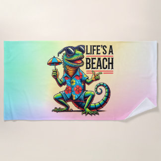 Vacation Gecko Beach Towel