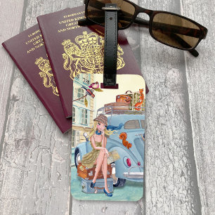 Vacation Girl Travel Paris   Luggage Tag
