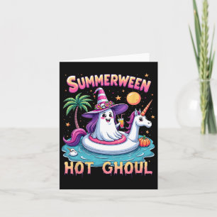 Vacation Halloween Party Group Funny Summerween Wi Card