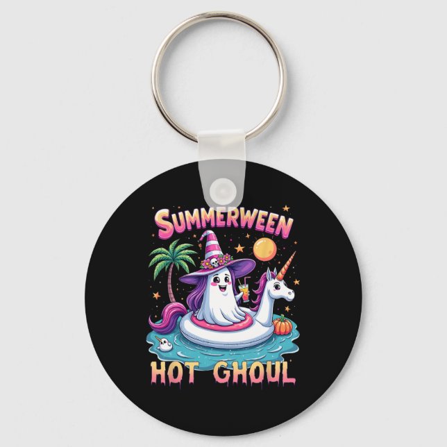 Vacation Halloween Party Group Funny Summerween Wi Key Ring (Front)