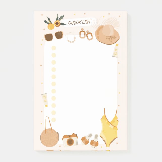 Vacation Holiday Check List Post-It Notes (Front)