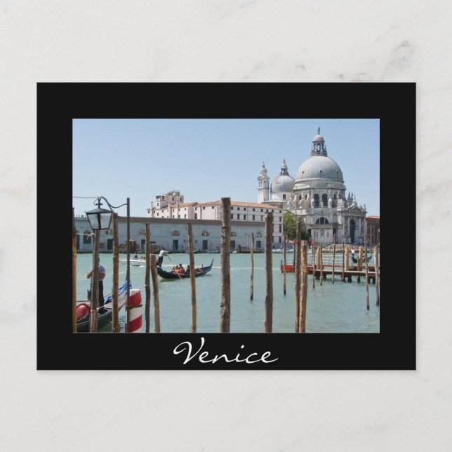 Vacation in Venice landscape black text postcard (Front)