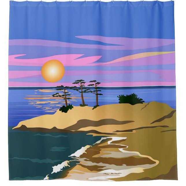 Vacation Island 1 Shower Curtain (Front)