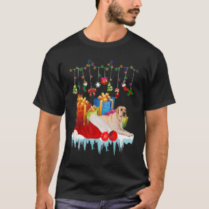 Vacation Labrador Dog Christmas Lights Santa Hat T-Shirt