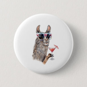 Vacation Llama 6 Cm Round Badge