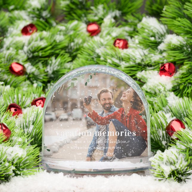Vacation Memories | Custom Travel Photo Keepsake Snowglobe (Christmas)