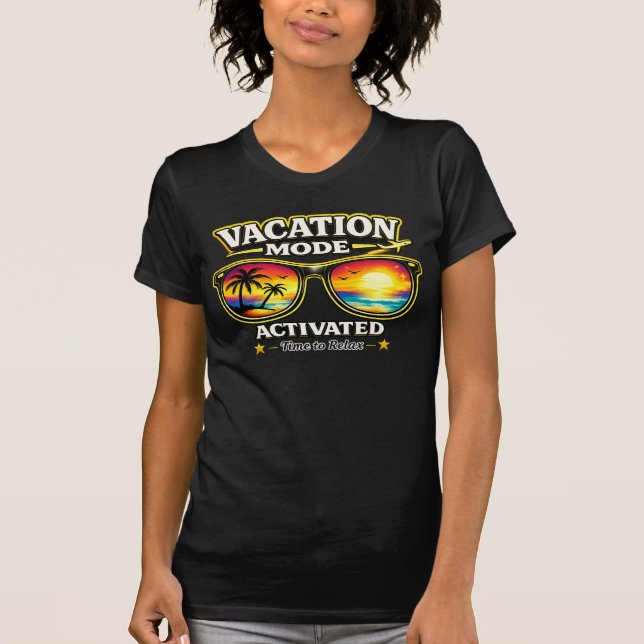 Vacation Mode Activated Travel Outfit Slim Fit Tee (Front)