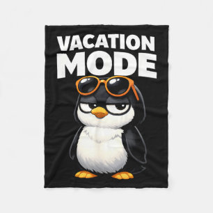 Vacation Mode Cute Penguin Funny Adorable Animal Fleece Blanket