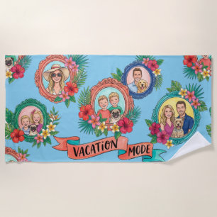 "Vacation Mode" Family Photo Beach Towel