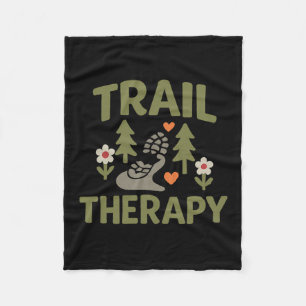Vacation Mode Trail Therapy Hiking Nature Graphic Fleece Blanket