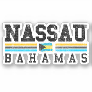 Vacation Nassau Bahamas Flag Sticker Cruise