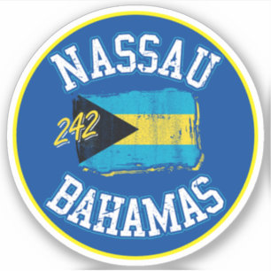 Vacation Nassau Bahamas Flag Sticker Cruise