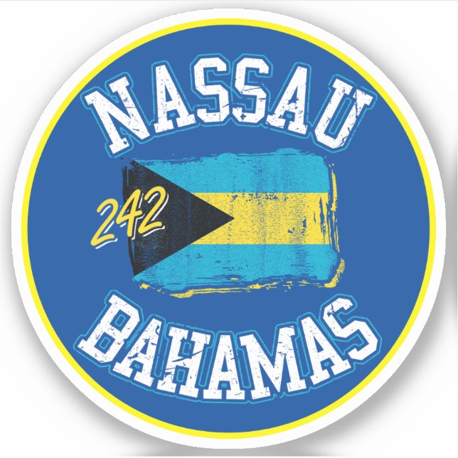 Vacation Nassau Bahamas Flag Sticker Cruise (Front)