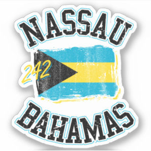 Vacation Nassau Bahamas Flag Sticker Cruise