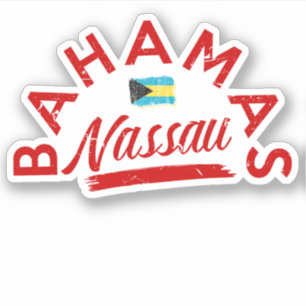 Vacation Nassau Bahamas Flag Sticker Cruise