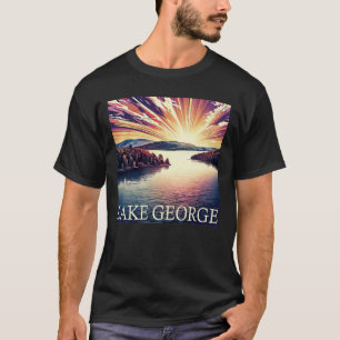 Vacation New York Lake George Serif Design T-Shirt