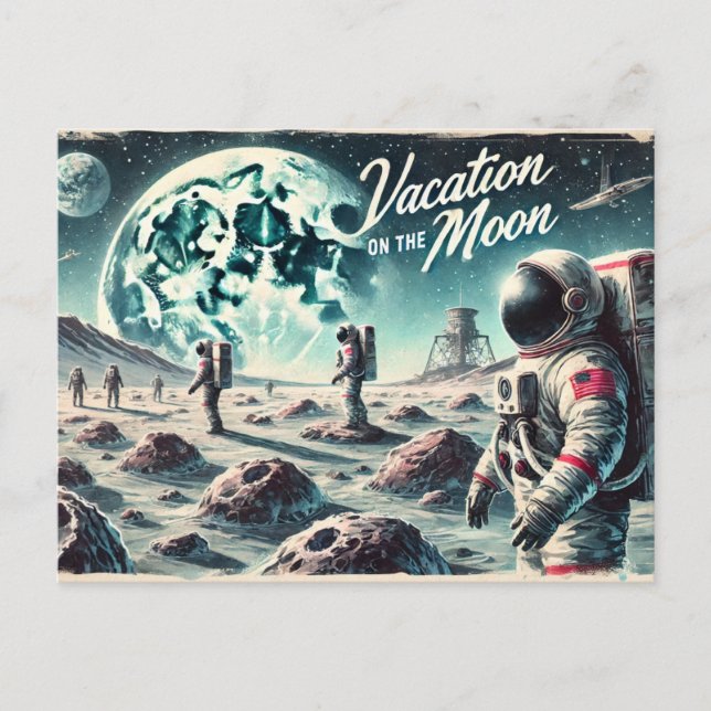 Vacation on the Moon Postcard (Front)