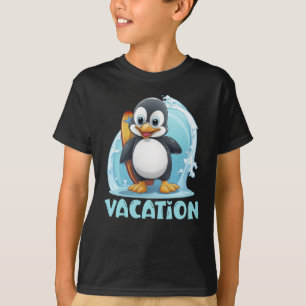 Vacation Penguin Surfboard T-Shirt