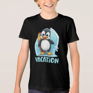 Vacation Penguin Surfboard Tri-Blend Shirt