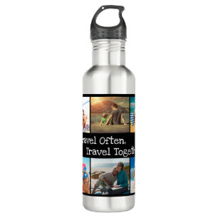 Vacation Photo Collage Travel Often Together  710 Ml Water Bottle