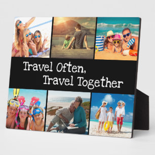 Vacation Photo Collage Travel Often, Together Plaque