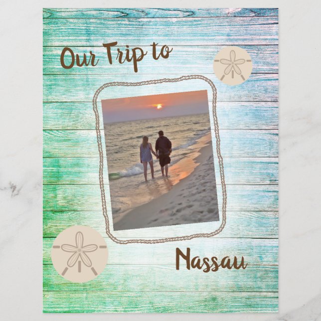 Vacation Photo Distressed Boards Scrapbook (Front)