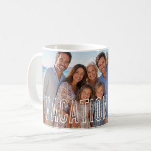 Vacation Photo with Modern Text Overlay Coffee Mug