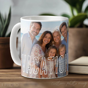 Vacation Photo with Modern Text Overlay Coffee Mug