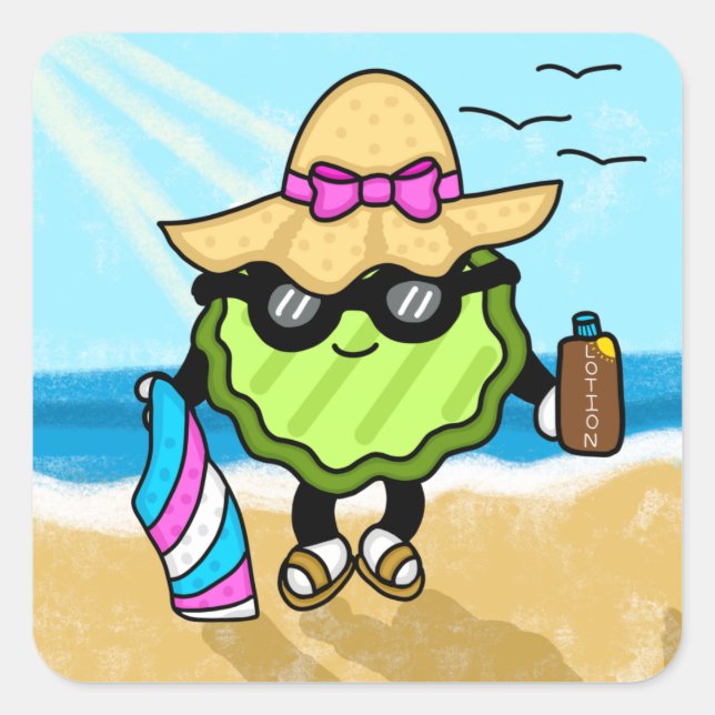 Vacation Pickle | Holiday Pickle  Square Sticker (Front)