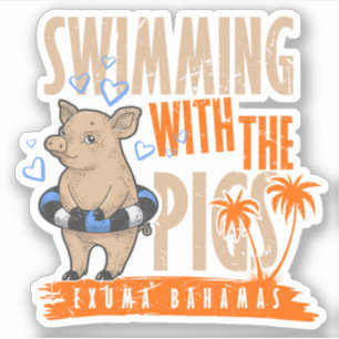 Vacation Pigs Exuma Bahamas Sticker Cruise