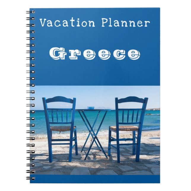 Vacation planner Greece blue customisable Notebook (Front)