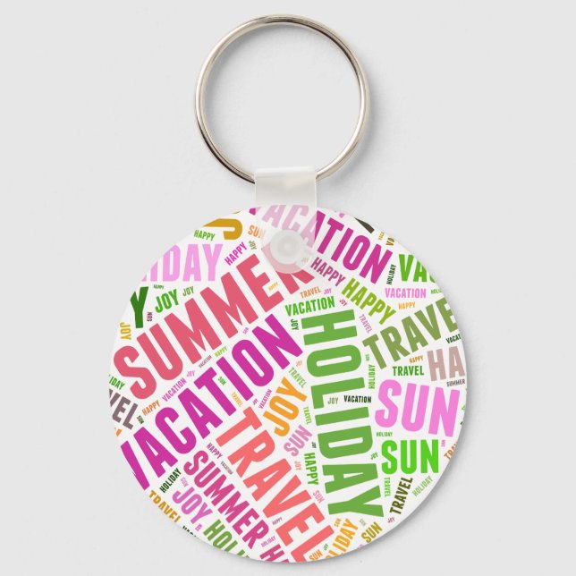 Vacation related words key ring (Front)