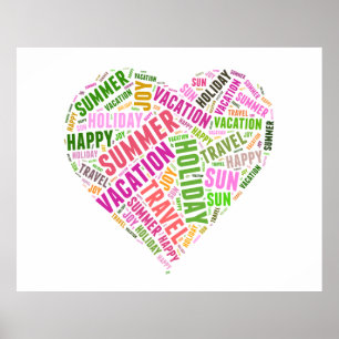 Vacation related words poster