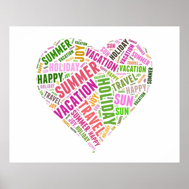 Vacation related words poster (Front)