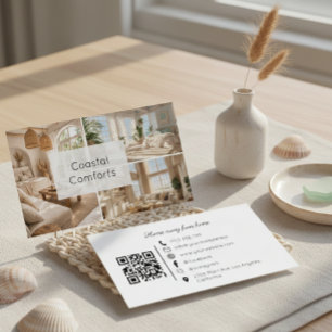 Vacation Rental Beach House QR Code Business Card