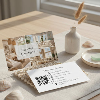 Vacation Rental Beach House QR Code Business Card