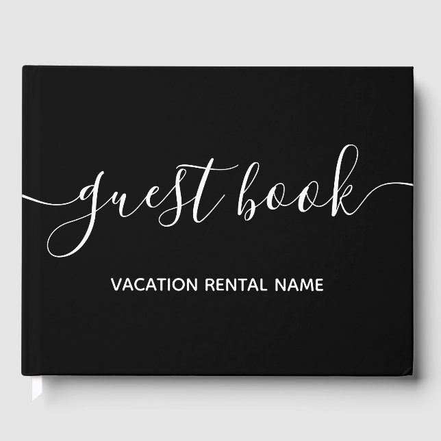 Vacation Rental Black Guest Book (Front)