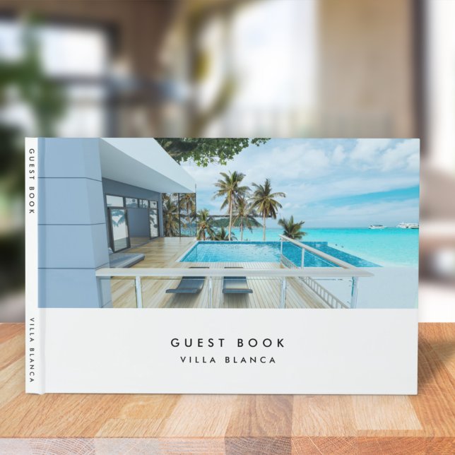Vacation Rental Guest Comments Minimalist White Guest Book (Creator Uploaded)