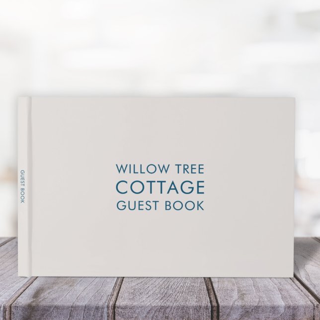Vacation Rental Guest Feedback Simple Stone & Blue Guest Book (Creator Uploaded)