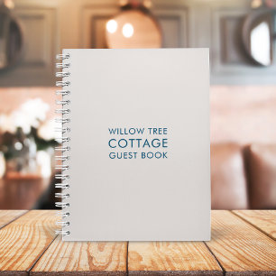 Vacation Rental Guest Feedback Simple Stone & Blue Notebook