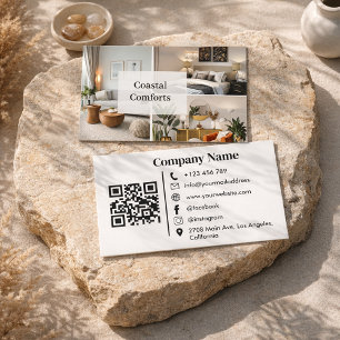 Vacation Rental Guest House QR Code Business Card